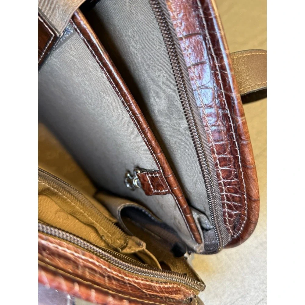 Jack‎ Georges Croco Embossed Leather Business Tote Ladies Laptop Briefcase